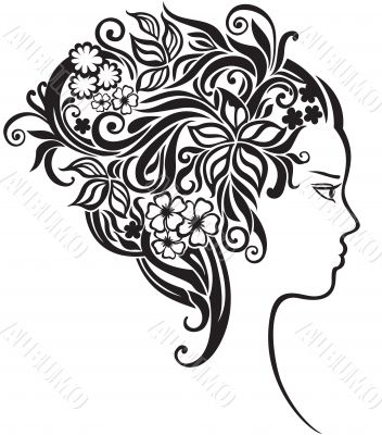 Girl with a beautiful flowers in her hair Girl with a beautiful flowers in her hair