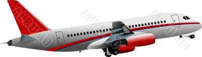 Passenger  Airplane on the air. Vector illustration