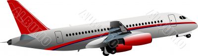 Passenger Airplane on the air. Vector illustration Passenger Airplane on the air. Vector illustration