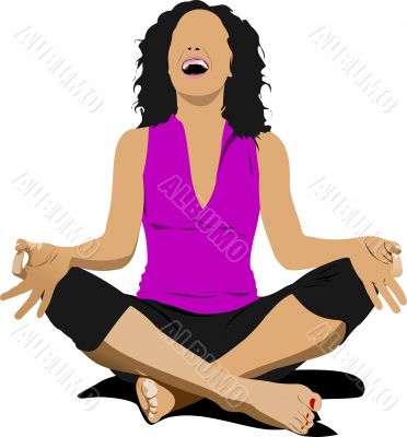 Yoga pose - vector poster Yoga pose - vector poster