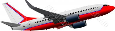 Passenger  Airplane on the air. Vector illustration