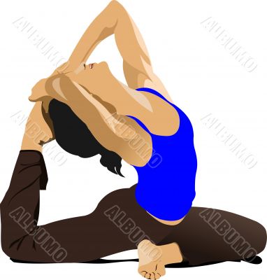 Yoga pose - vector poster