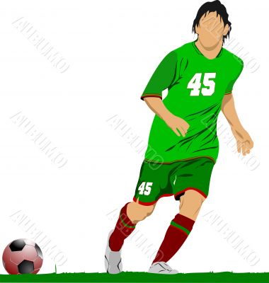 Soccer football player. Colored Vector illustration for designer Soccer football player. Colored Vector illustration for designer