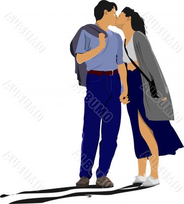 Kissing Couple vector illustration