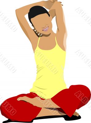 Yoga pose - vector poster