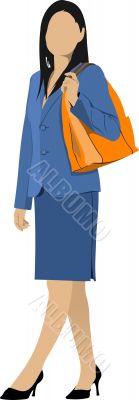 Business woman. Colored Vector illustration