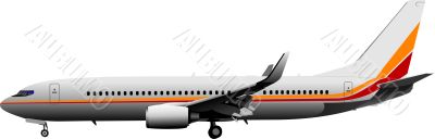 Passenger  Airplane on the air. Vector illustration