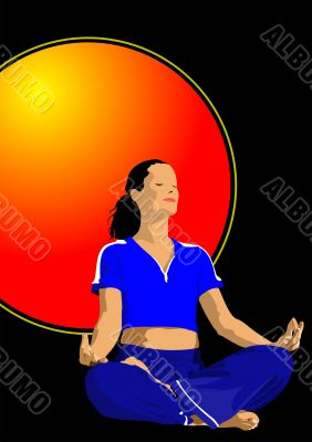 Yoga pose - vector poster