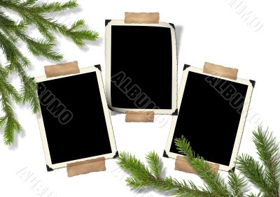 Photo-framework retro and Christmas tree Photo-framework retro and Christmas tree