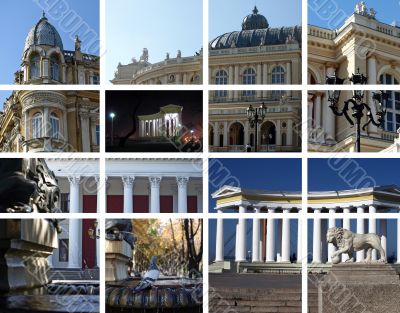 City architecture - a collage. Odessa, Ukraine