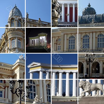City architecture - a collage. Odessa, Ukraine