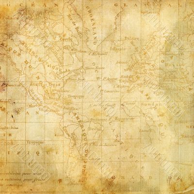 Background with the old map of the Americas Background with the old map of the Americas