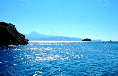 Islands And Mountains In Blue Sea