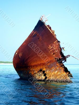 Bow Of Wreck Sticking Out of water 