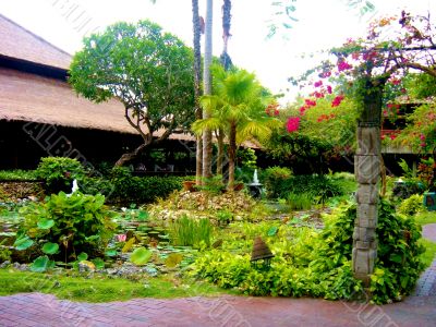 Peaceful Asian Garden With Pond