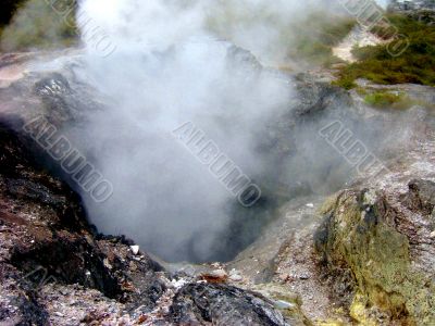 Volcanic Pit And Steam