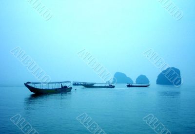 Boats On Misty Sea