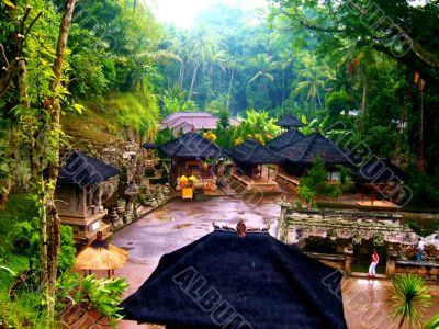 Asian Huts In Jungle