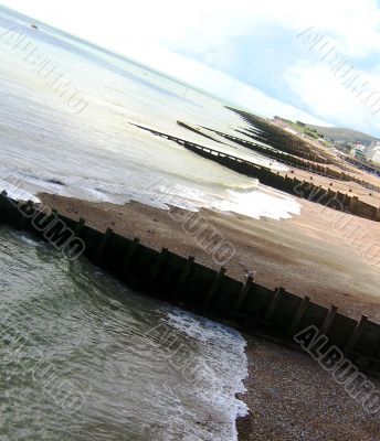 Great Angled Shot Of A Traditional Southern England Beach