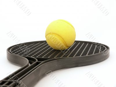 Tennis ball and racket