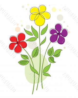 Colorful background with abstract flowers