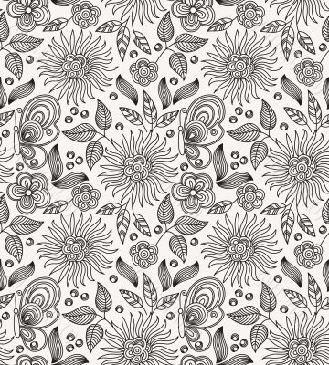 Decorative flower seamless background