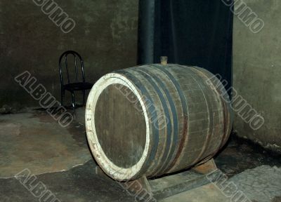 Old wine barrels, wine cellar