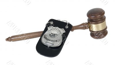 Police Badge and Gavel