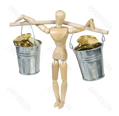 Balancing Buckets Filled With Gold Coins