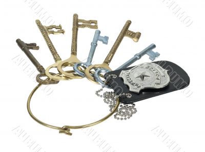 Police Badge on Ring of Keys