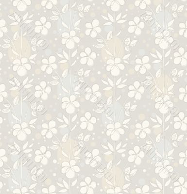 Vector seamless background with decorative flowers