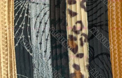 Detail of patchwork fabric handmade