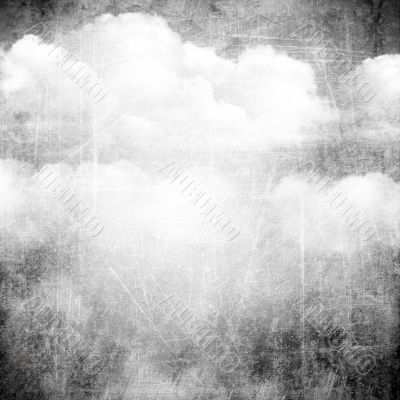 Abstract grunge background with clouds