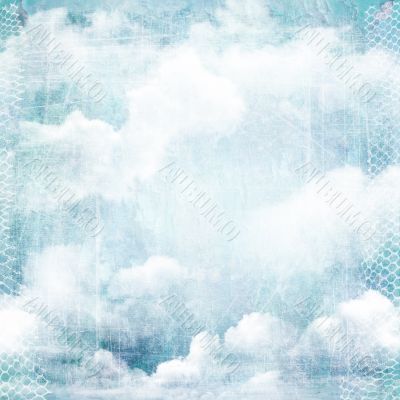 An abstract vintage texture background with clouds.