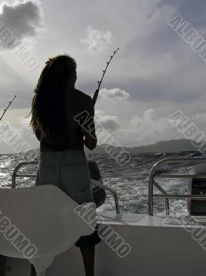 Silhouette black man with dreadlocks