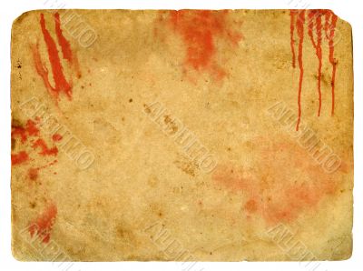 Old paper with blood spots. Old paper with blood spots.