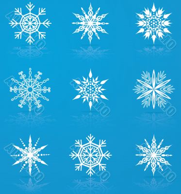 Set of vector snowflakes