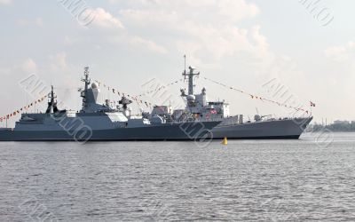 warships at anchor