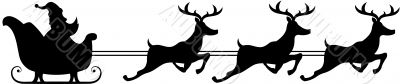 silhouette of a santa claus riding sleigh
