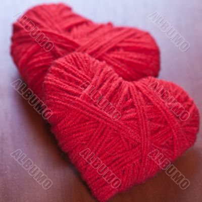 two red thread hearts 