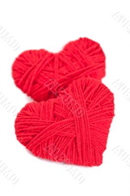 two red thread hearts
