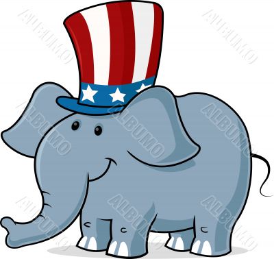 elephant wearing uncle s sam hat