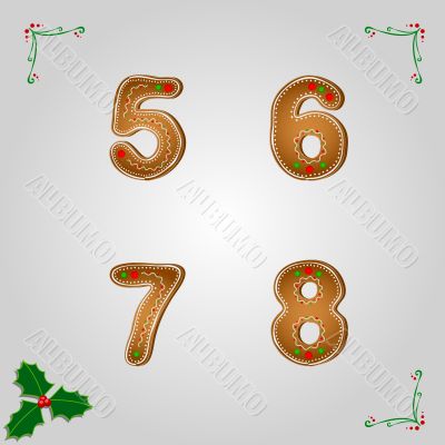Gingerbread numbers 5 to 8