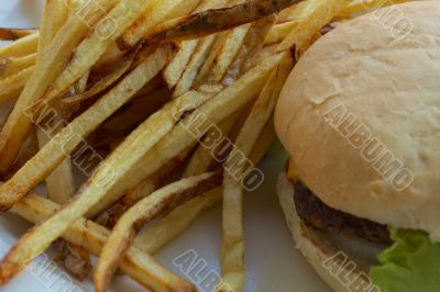 French Fried Potatoes and a Cheeseburger