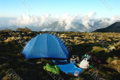 Camping on the top of mountains