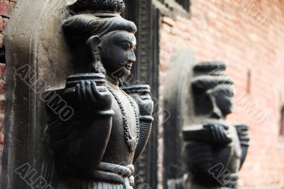 Ancient buddha sculpture in Nepal