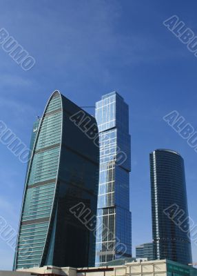 Buildings of the area `Moscow City`