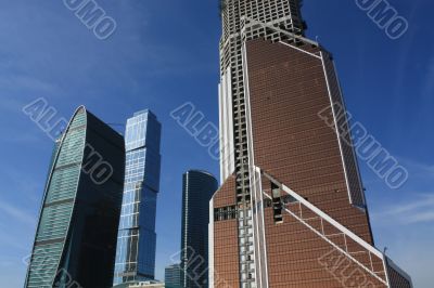 Buildings of the area `Moscow City`