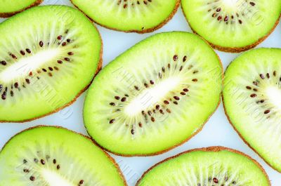 Slices of kiwi fruits