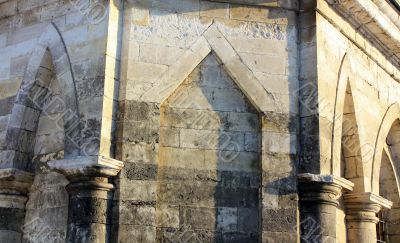 Wall of gothic church